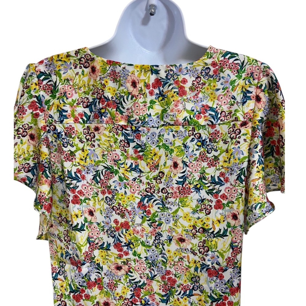 H&M‎ Floral Flutter Sleeve V Neck Blouse Top Garden Feminine Cottage Romantic 4 - Picture 10 of 11